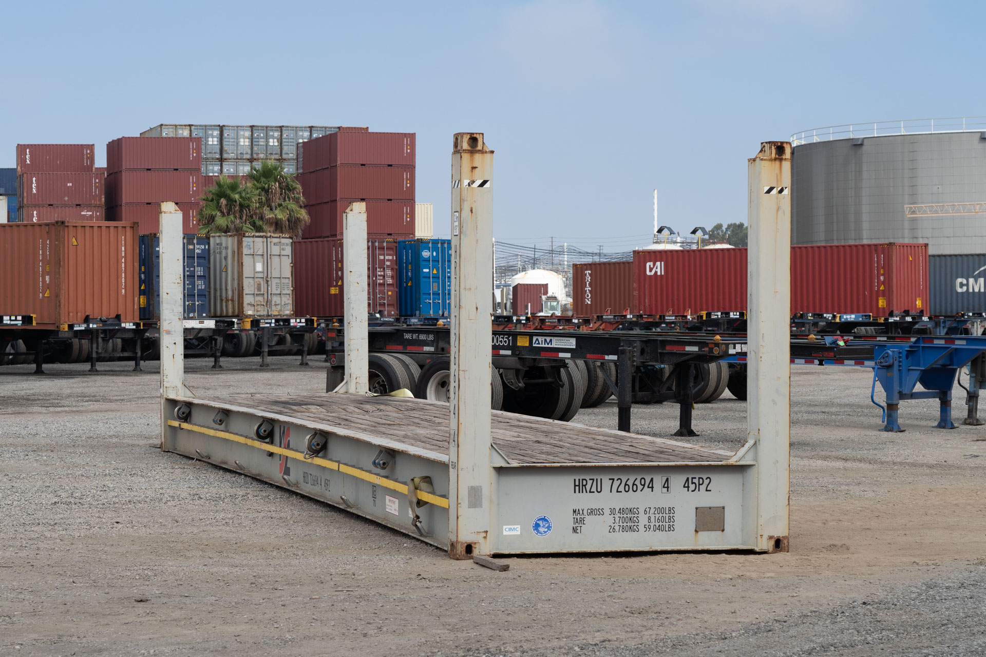 20-foot Flat Rack Shipping Container Cargo-worthy
